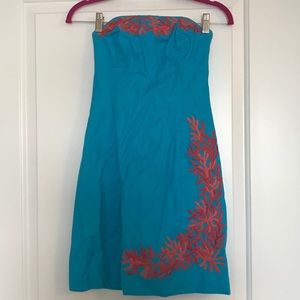 Lilly Pulitzer Turquoise Coral Bowen Dress